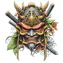 samurai mask tattoo design idea