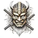 samurai mask tattoo design idea