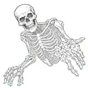 skeleton holding Shaka sign tattoo design idea