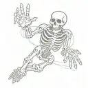 skeleton holding Shaka sign tattoo design idea