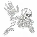 skeleton holding Shaka sign tattoo design idea