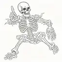 skeleton holding Shaka sign tattoo design idea