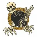 skeleton holding Shaka sign tattoo design idea