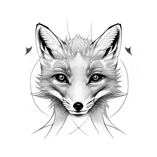 a baby fox  tattoo design idea