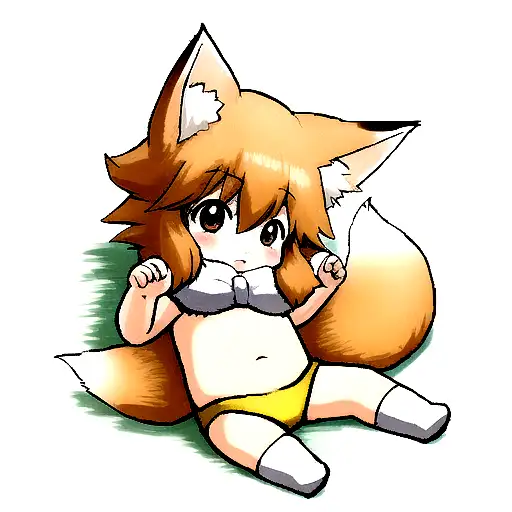 a baby fox  tattoo design idea