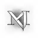 a letter k with te letter c   tattoo design idea