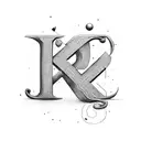 a letter k with te letter c   tattoo design idea