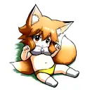 a baby fox  tattoo design idea