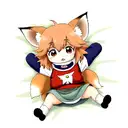 a baby fox  tattoo design idea