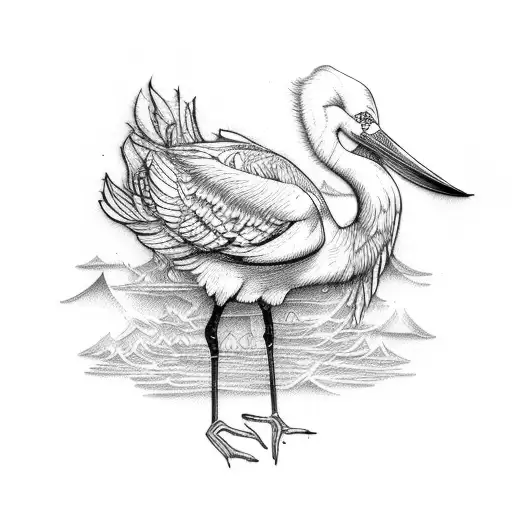 stork tattoo design idea
