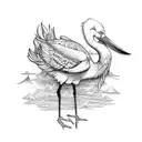 stork tattoo design idea