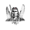 Native American trail of tears tattoo design idea