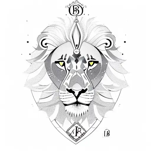 initials b.s.s. with a lion tattoo design idea