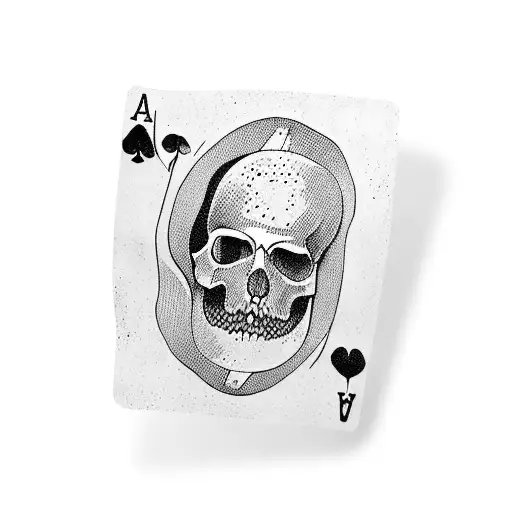 outlaw with deck of cards tattoo design idea