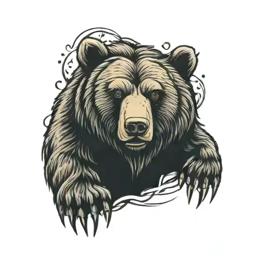 bear, strength, confidence, family, god  tattoo design idea