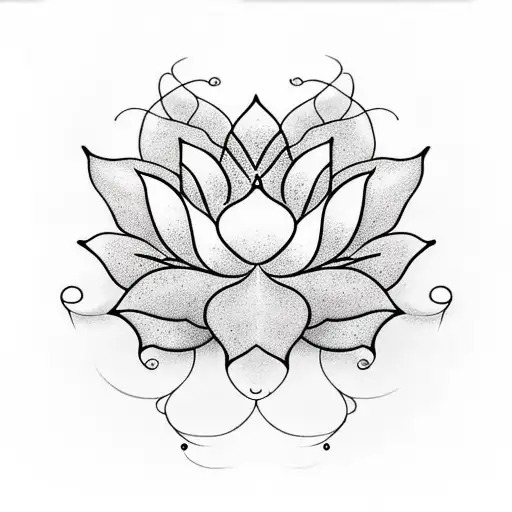 Lotus flower. The inspirations are: minimalism, art deco, flow,  spirit, airy. It should fit the back of the neck o tattoo design idea