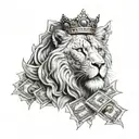 leo,queen,dollar tattoo design idea