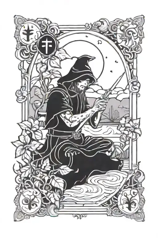 taro the fool tarot card tattoo design idea