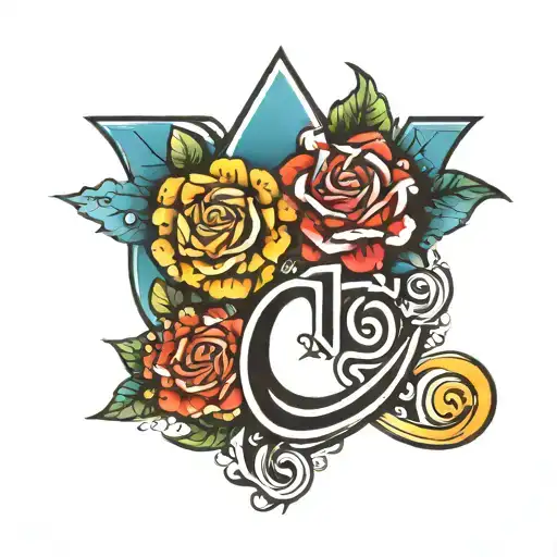 kids initials C S M tattoo design idea