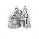 Gingerbread House in punk design with Grafitties  tattoo design idea