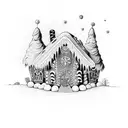 Gingerbread House in punk design with Grafitties  tattoo design idea