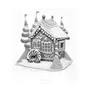 Gingerbread House in punk design with Grafitties  tattoo design idea