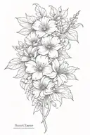 floral charm tattoo design idea
