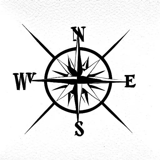 compass with christian cross tattoo design idea