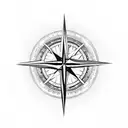 compass with christian cross tattoo design idea