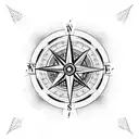 compass with christian cross tattoo design idea