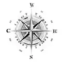 compass with christian cross tattoo design idea