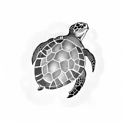 A detailed sea turtle swimming among intricate mandala patterns tattoo design idea