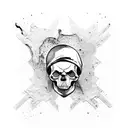 skull with kevlar and night vision tattoo design idea