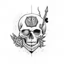 skull with kevlar and night vision tattoo design idea