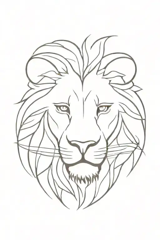 lion face tattoo design idea