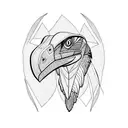 feathered raptor tattoo design idea