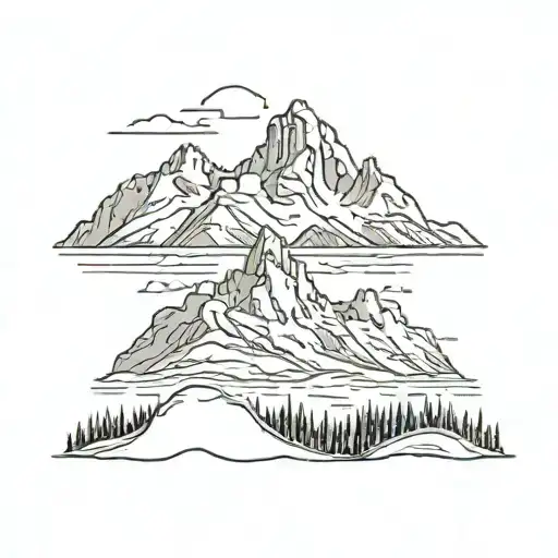 Teton mountains tattoo design idea