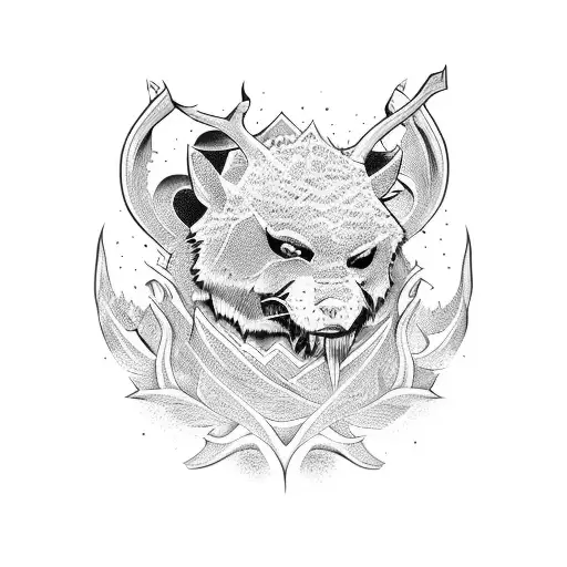 Uma cena de neve e amor em estilo minimalista tattoo design idea