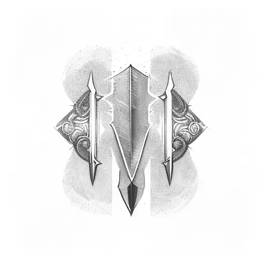 Sword with the word "NOVA" on it tattoo design idea