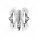 Sword with the word "NOVA" on it tattoo design idea