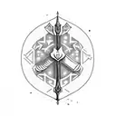 Sword with the word "NOVA" on it tattoo design idea