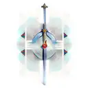 Sword with the word "NOVA"  and the date 7.10.2023 tattoo design idea