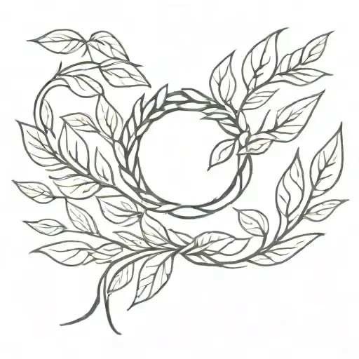 Laurel wreath with handshake in the middle tattoo design idea