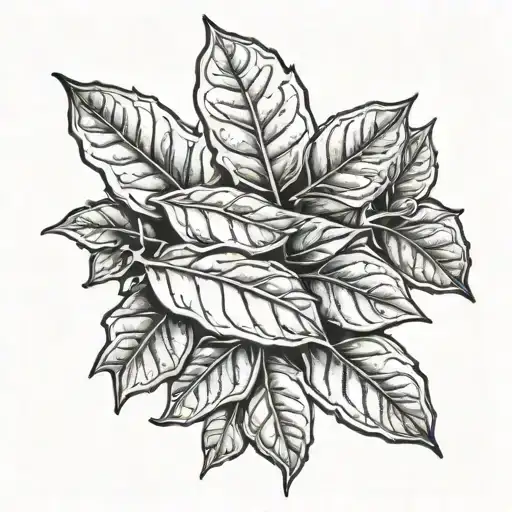 Bay leaves with handshake in the middle tattoo design idea