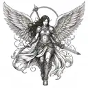 WARRIOR ANGEL tattoo design idea
