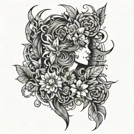 Patch work so a bunch off different styles of basically fine line sketches and Shi  tattoo design idea
