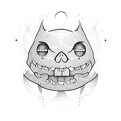boo in cyber sigilism  tattoo design idea