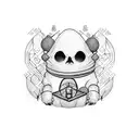 boo in cyber sigilism  tattoo design idea
