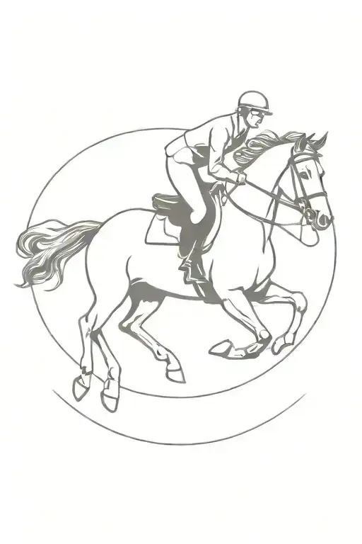 horse jumping and dressage tattoo design idea