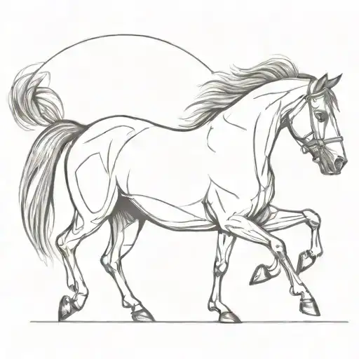 A sketch of a Spanish horse performing a dressage movement tattoo design idea